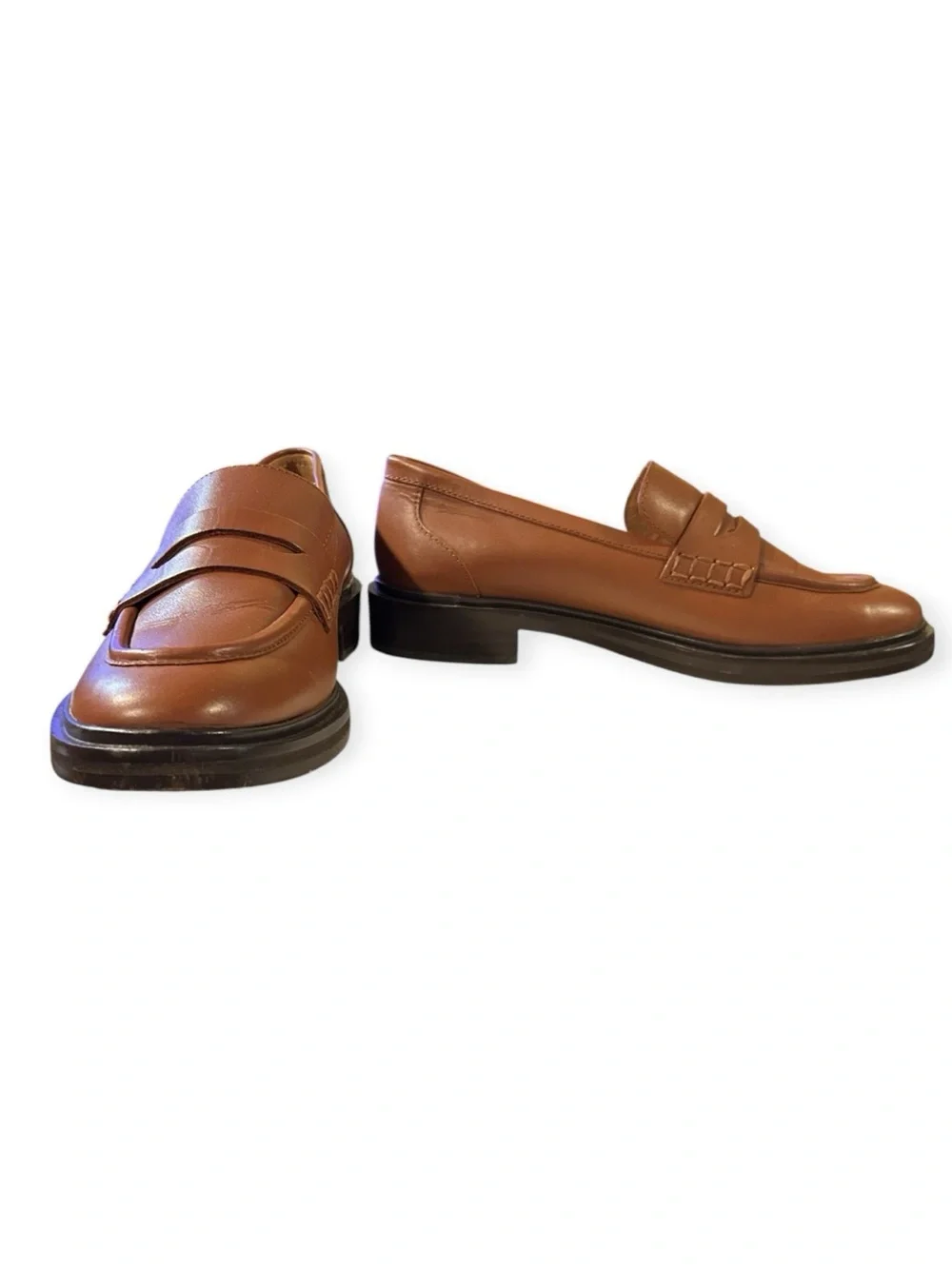 Madewell Women's Tan Leather Penny Loafers